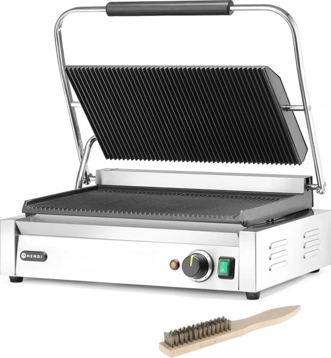 HENDI Panini Contactgrill XL - 2700W - 548x464mm - Grijs