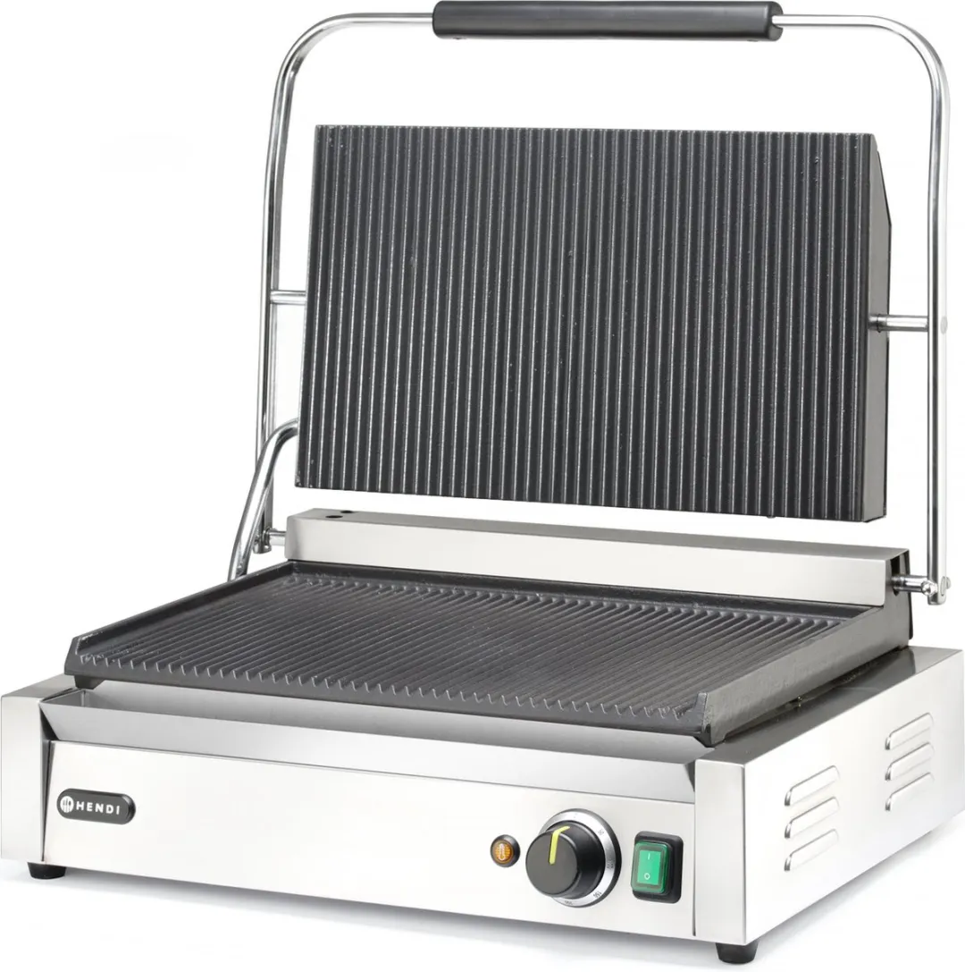 HENDI Panini Contactgrill XL - 2700W - 548x464mm - Grijs