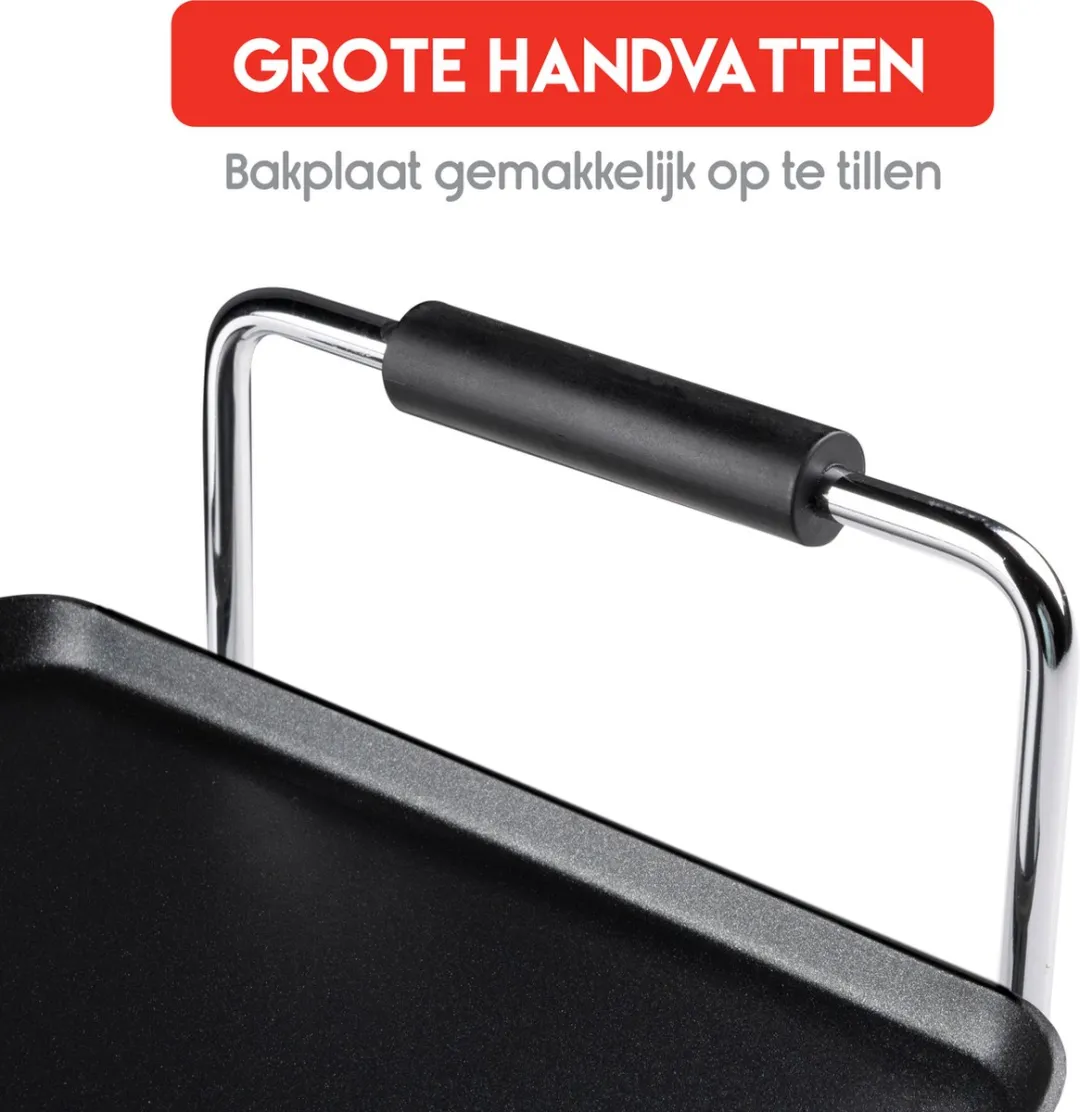 Alpina Teppanyaki Grillplaat 1800W - 70x23cm - Zwart/Chroom