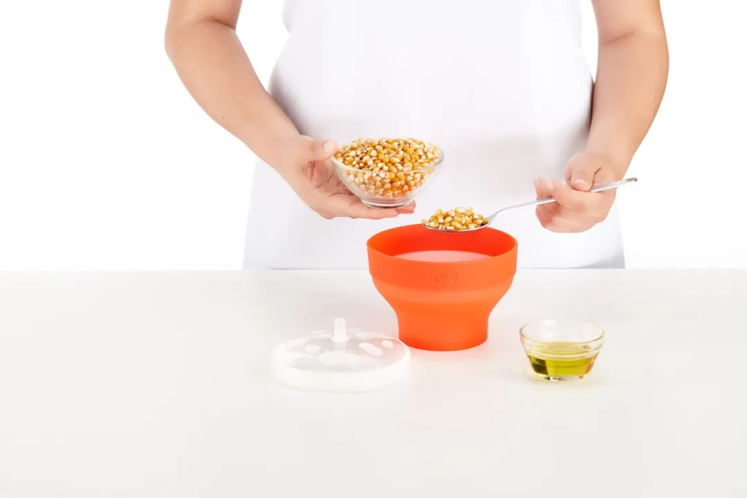 Lékué Mini Magnetron Popcorn Maker Set van 2 - Rood