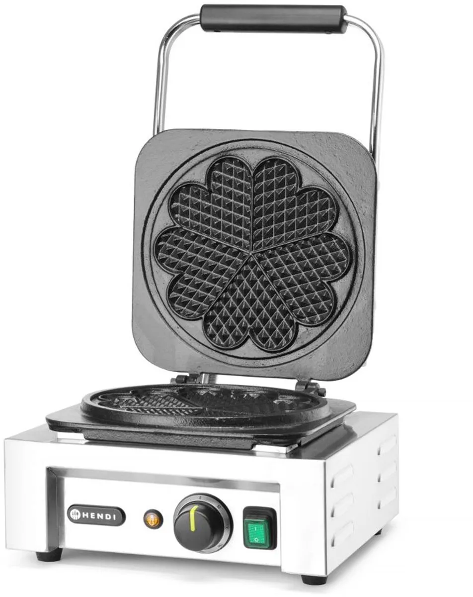 HENDI Hartvormige Wafelmaker 2200W - 2 Platen - RVS