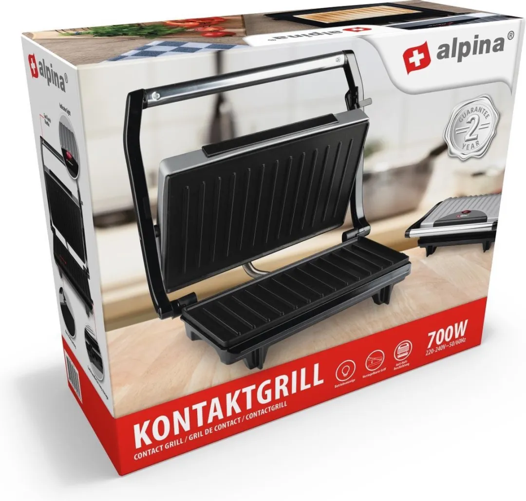 Alpina Contactgrill SW-100G 700W - 2 Platen - afbeelding 6 van 6
