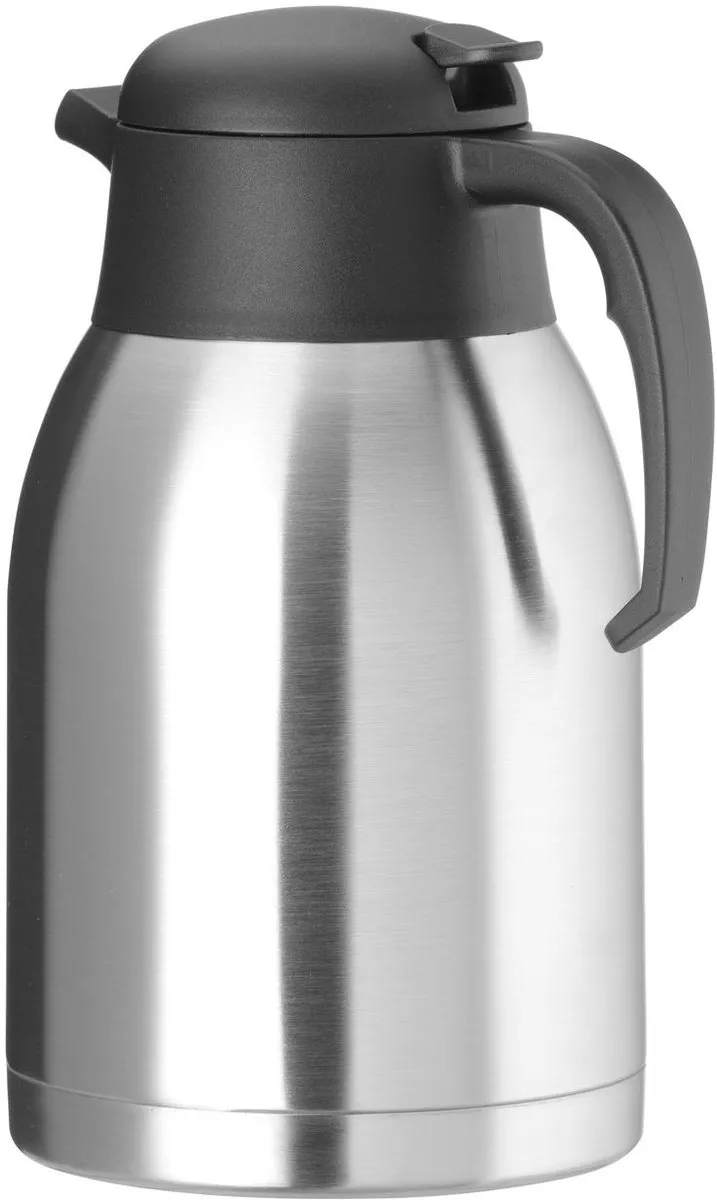 HENDI 448526 Dubbelwandige Isoleerkan 2L - Rvs - Zwart deksel