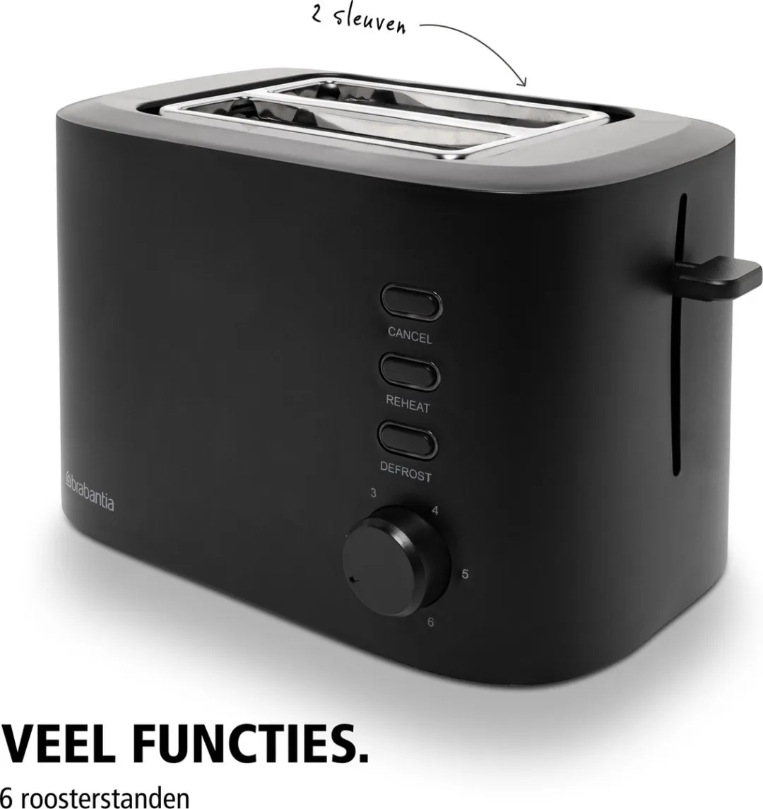 Brabantia BBEK1027 Broodrooster 980W - 4 Sneden - Zwart - afbeelding 6 van 6