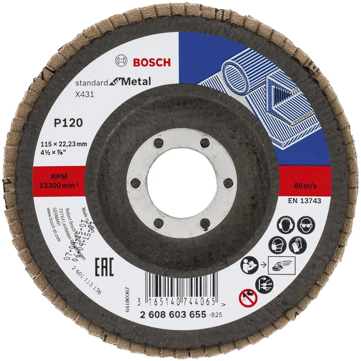 Bosch 115mm Lamellenschijf Standard Metal 120 - 22.23mm As