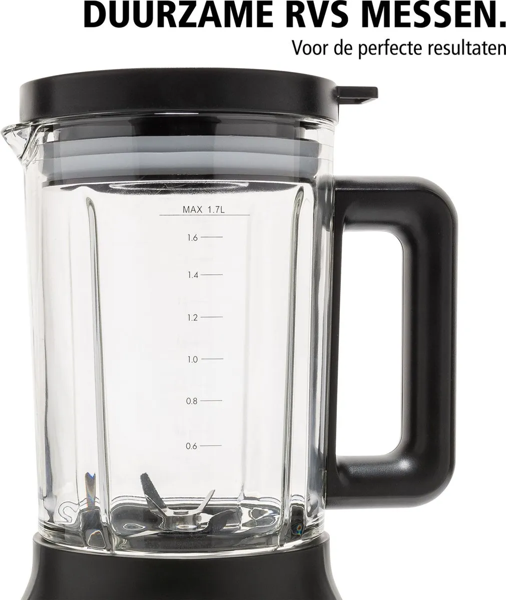 Brabantia Blender 1200W 1.7L - 9 Snelheden - Zwart - afbeelding 6 van 6