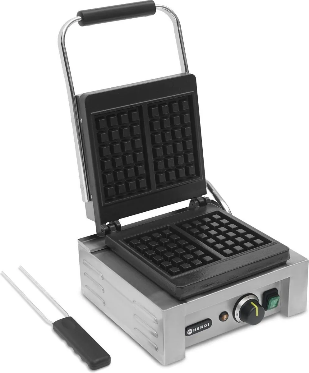Hendi Wafelmaker Luiks 212103 - 1500W - Geëmailleerd gietijzer - Rvs
