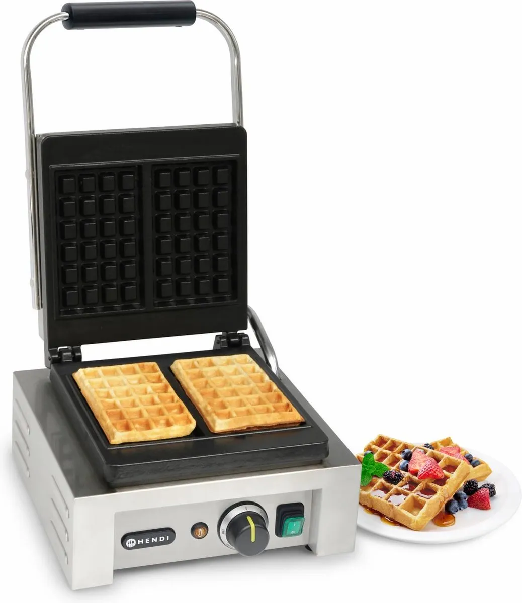 Hendi Wafelmaker Luiks 212103 - 1500W - Geëmailleerd gietijzer - Rvs