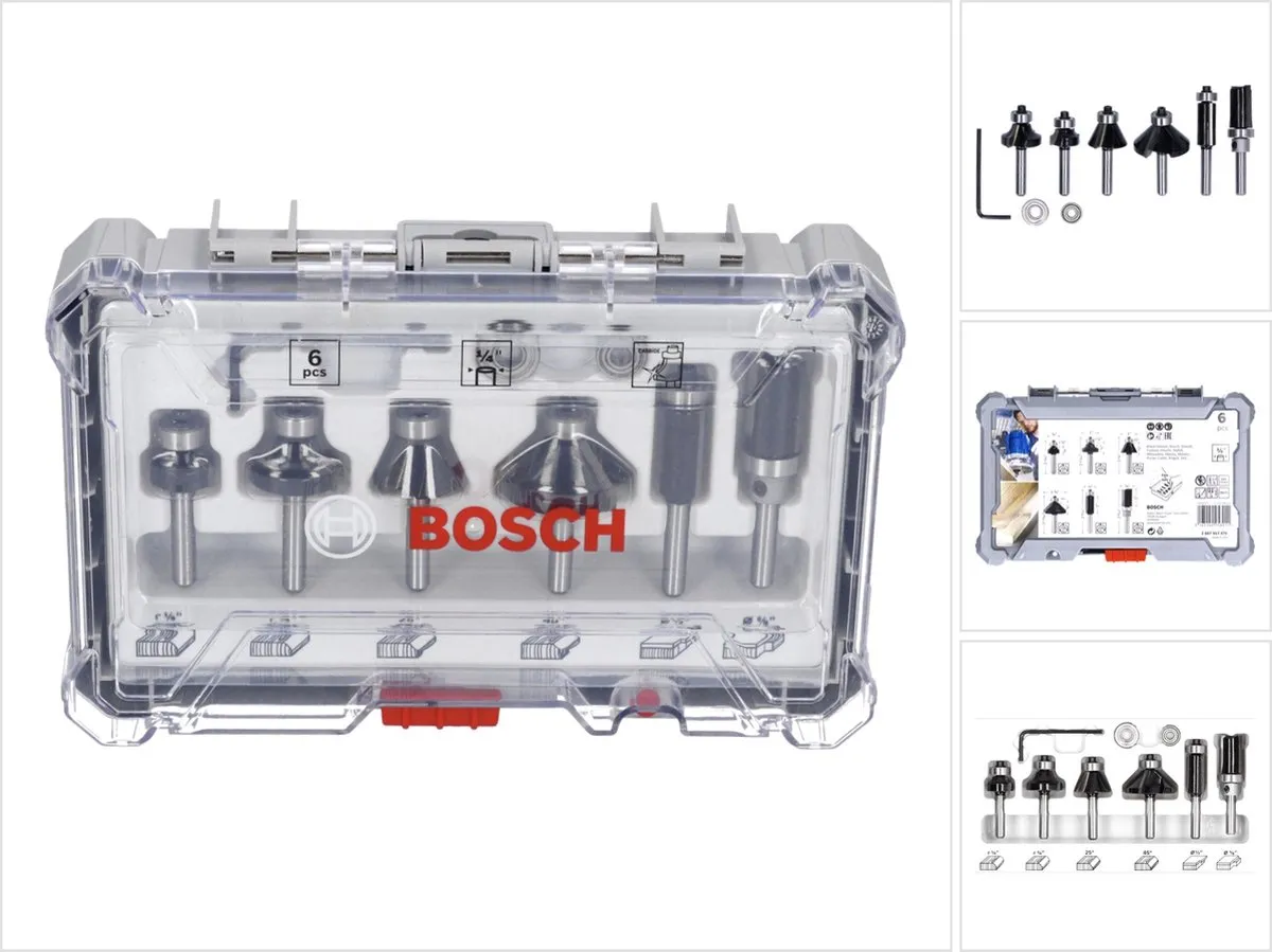 Bosch Kant- en Lijstfrezenset 6-delig 1/4" - 2607017470