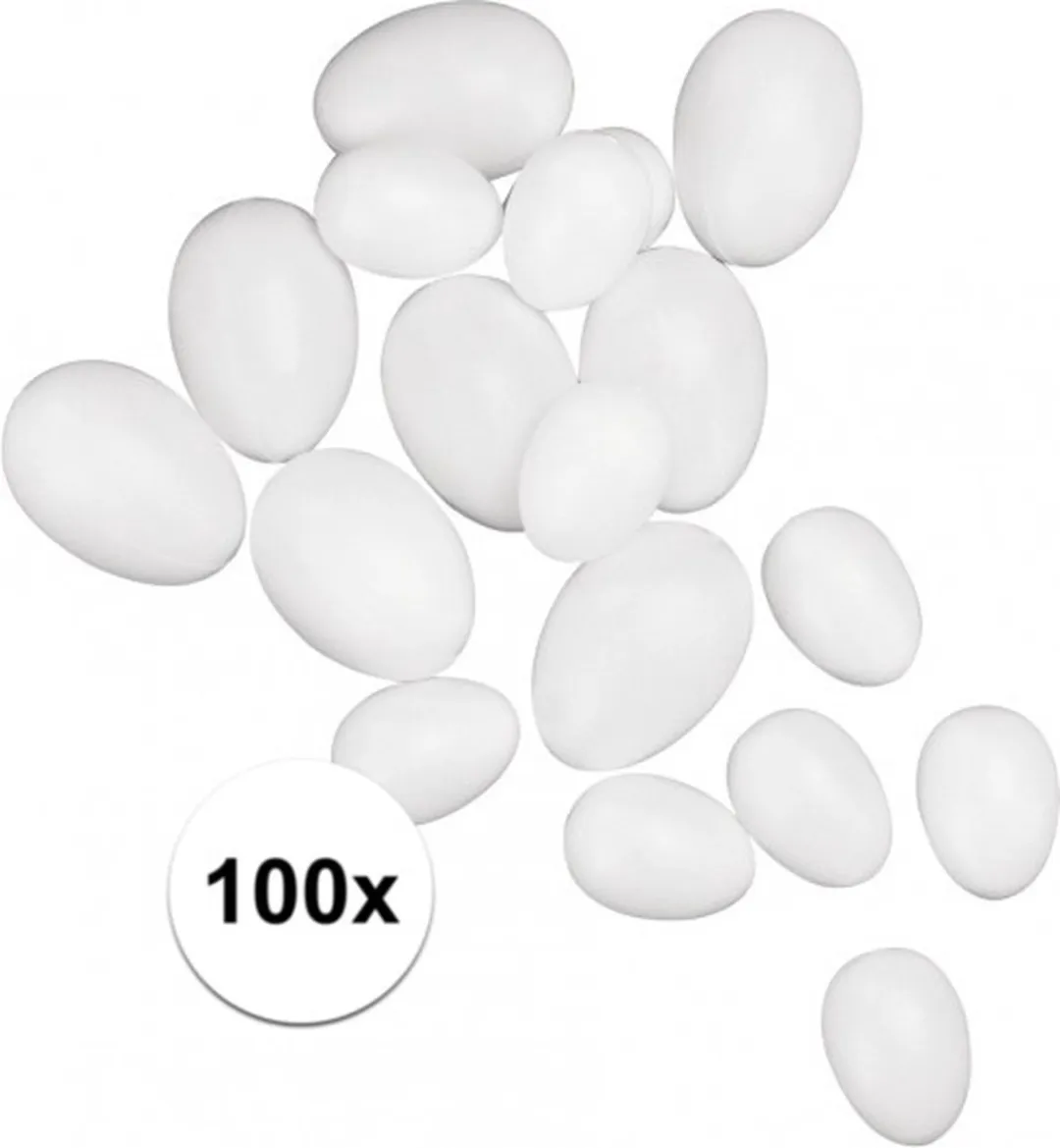 Rayher Plastic Eieren 100 Stuks - Wit