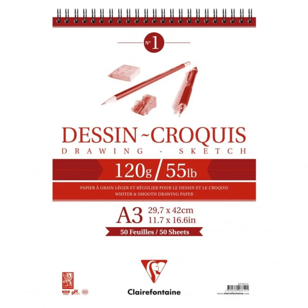 Clairefontaine Schetsblok A3-formaat - 50 pagina's