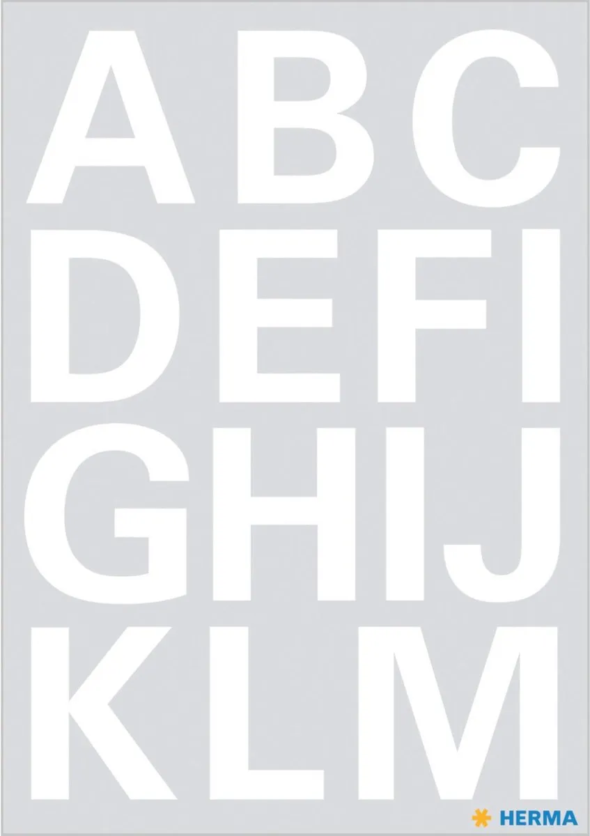 Herma Alfabet Stickers Wit - 56 Stuks 20x20mm