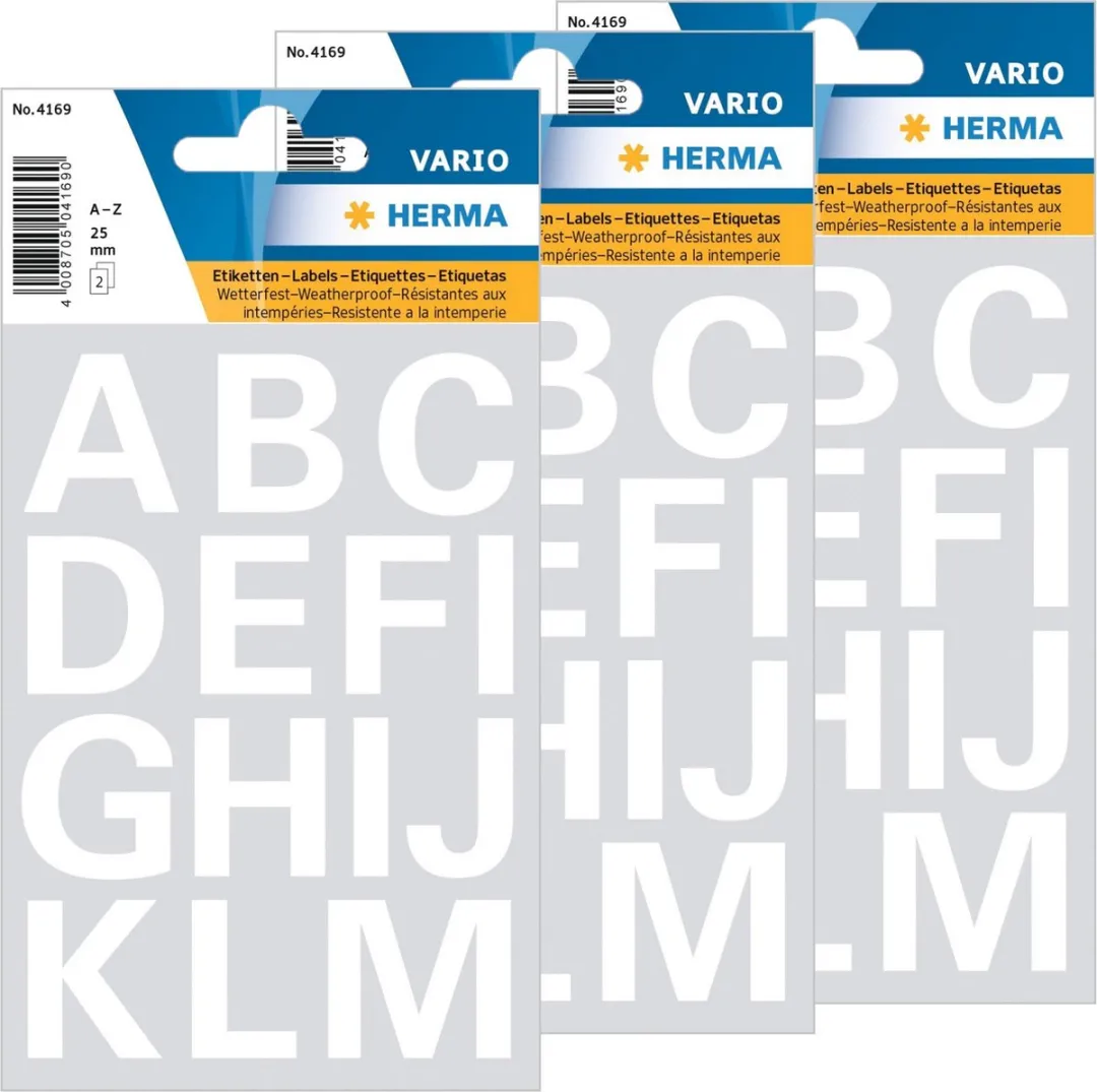 Herma Alfabet Stickers Wit - 56 Stuks 20x20mm
