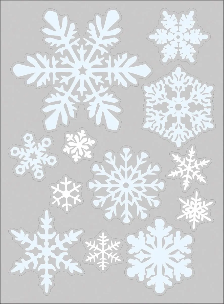 Anna's Collection Kerst Raamstickers Sneeuwvlokken - 34x28cm - Multi