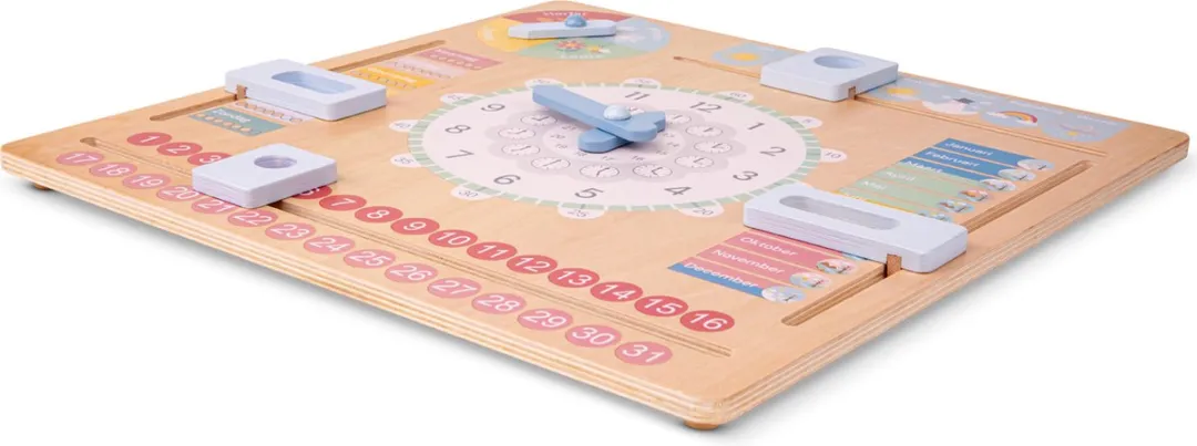 New Classic Toys Houten Kalenderklok 10603 - Nederlands - Pastel