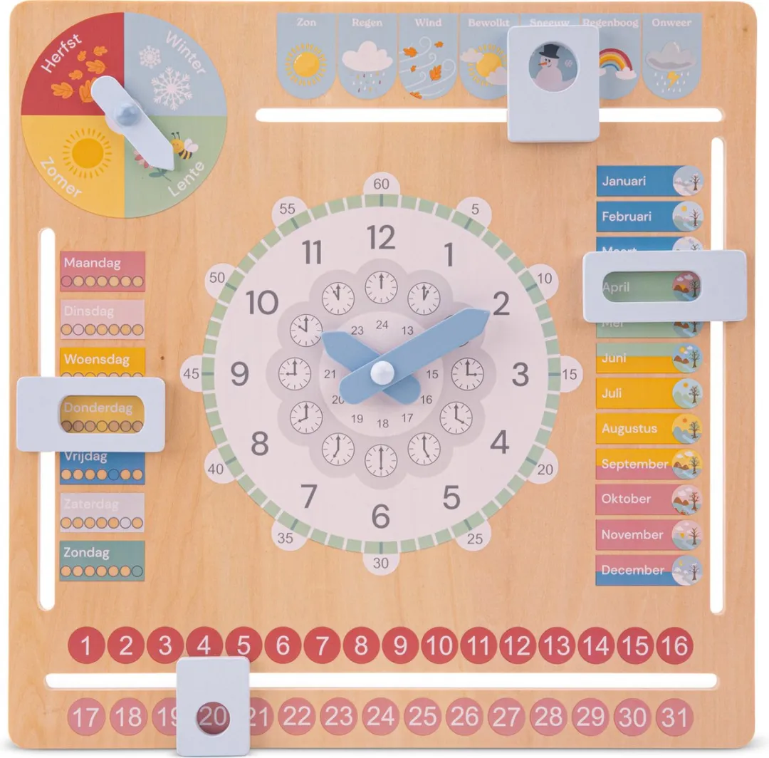 New Classic Toys Houten Kalenderklok 10603
