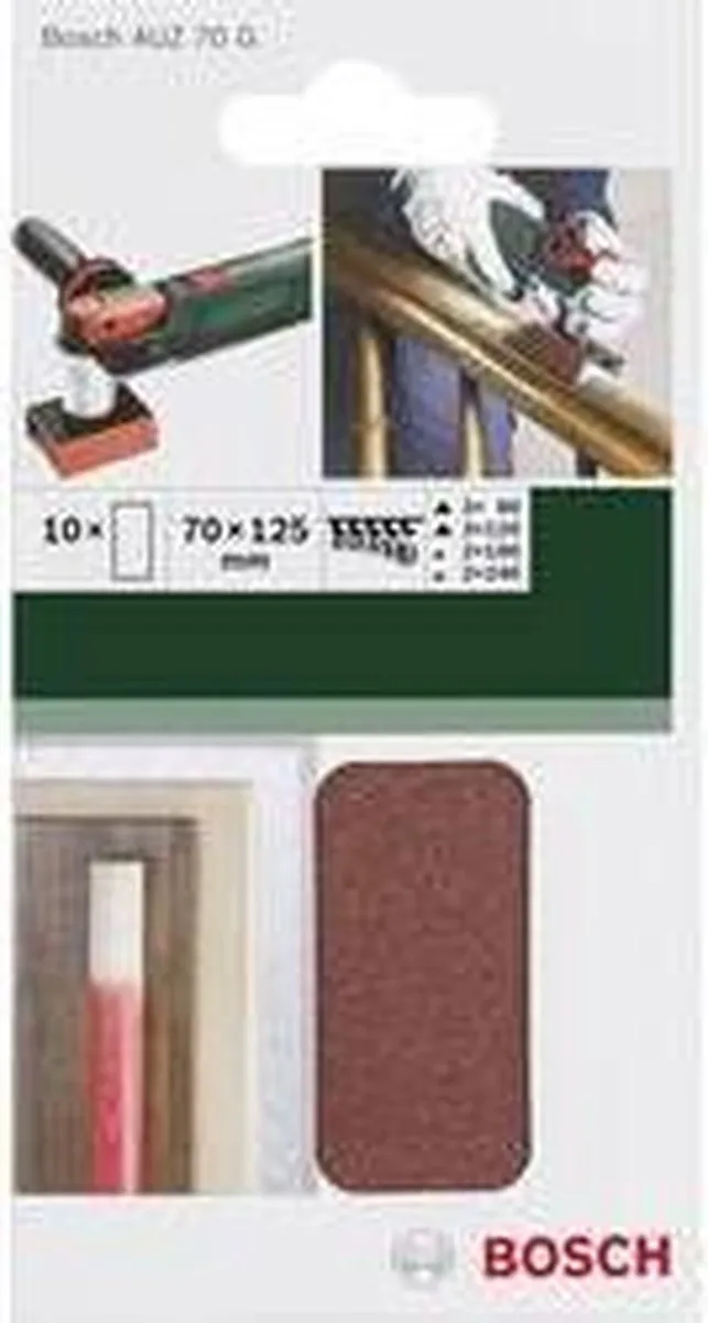Bosch Schuurbladenset 10-delig 70x125mm - Korrel 80/120/180/240 - afbeelding 6 van 6