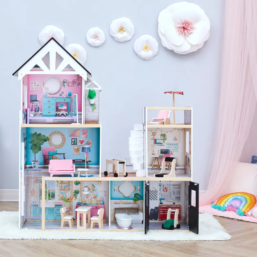 Teamson Kids Herenhuis Poppenhuis - Veelkleurig - 20 Meubels