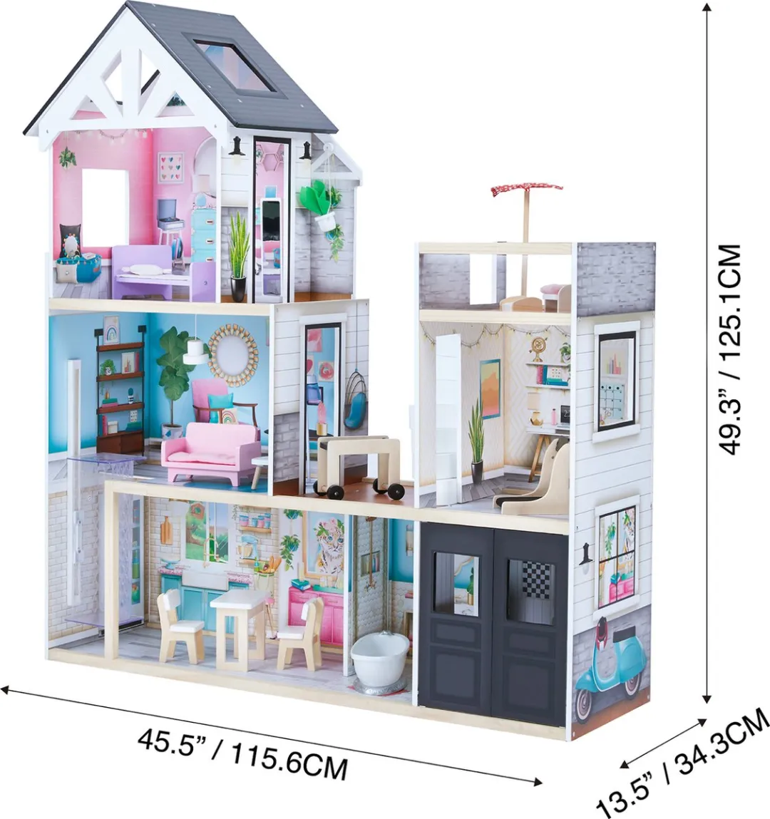 Teamson Kids Herenhuis Poppenhuis - Veelkleurig - 20 Meubels