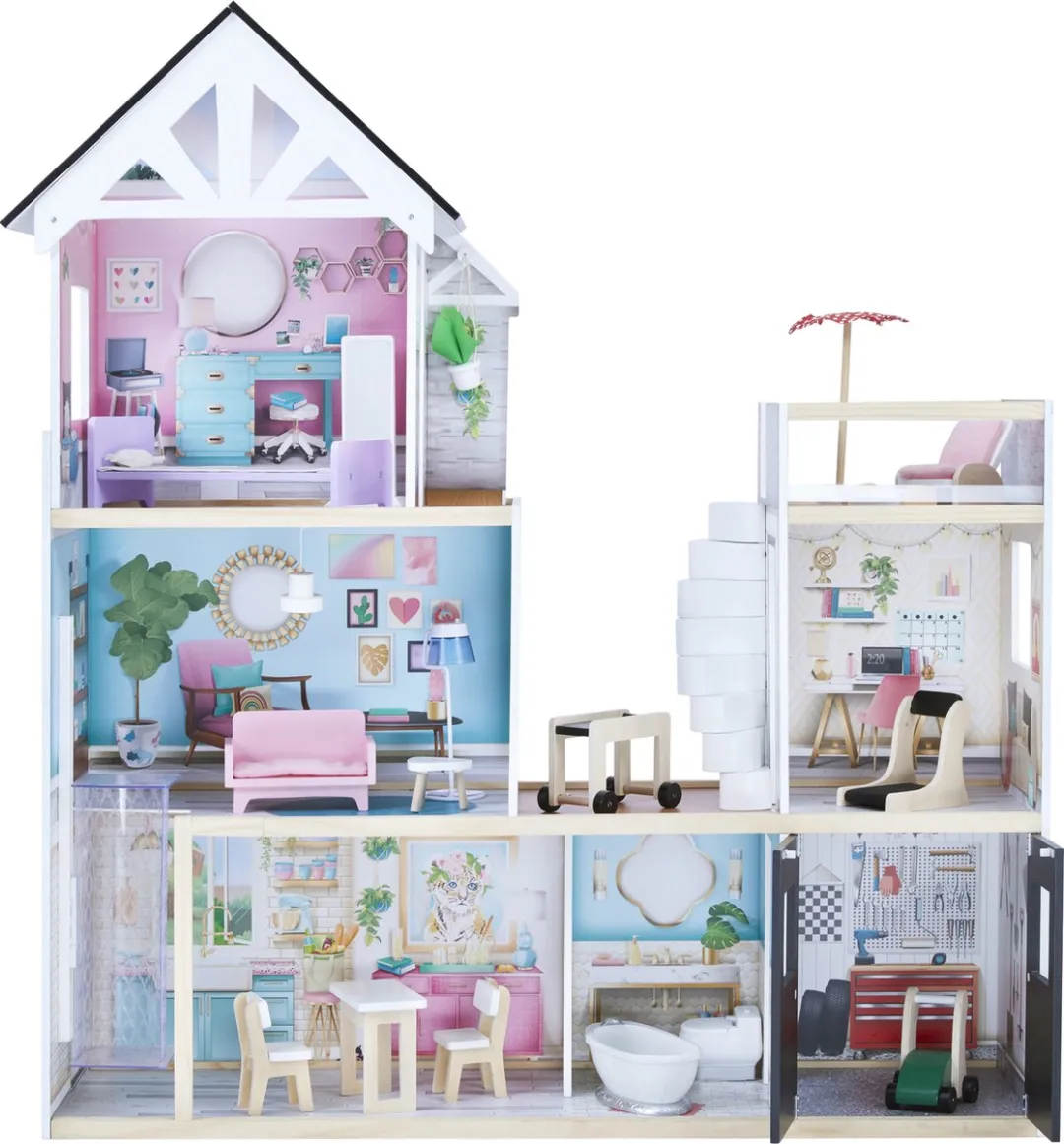 Teamson Kids Herenhuis Poppenhuis - Veelkleurig - 20 Meubels