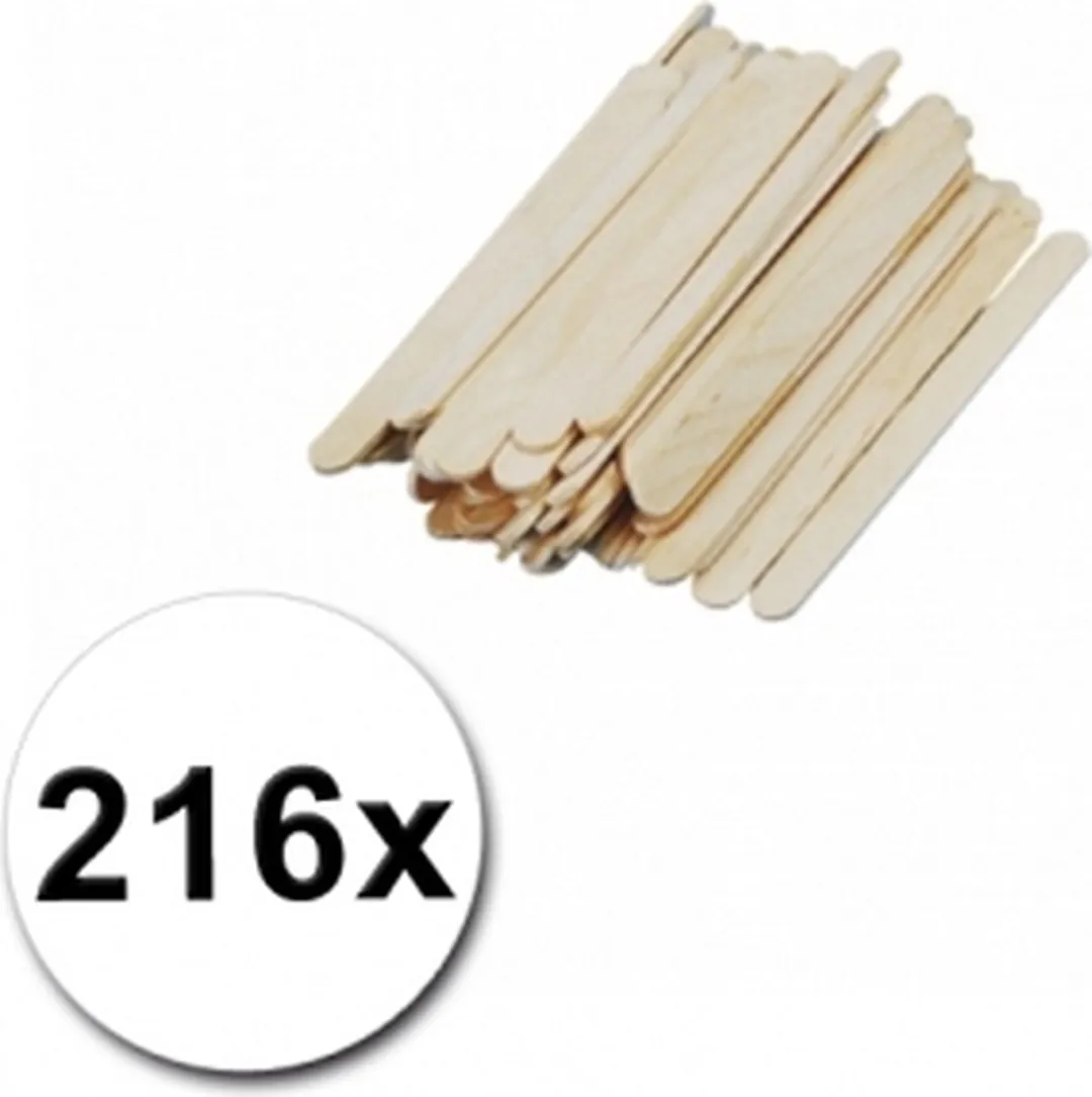 Rayher IJsLollie Stokjes 216 Stuks - 11x1cm Beige