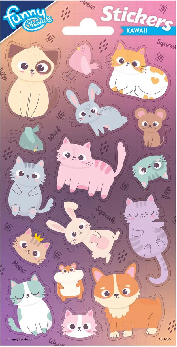 ThimbleToys Stickervel Animals Kawaii