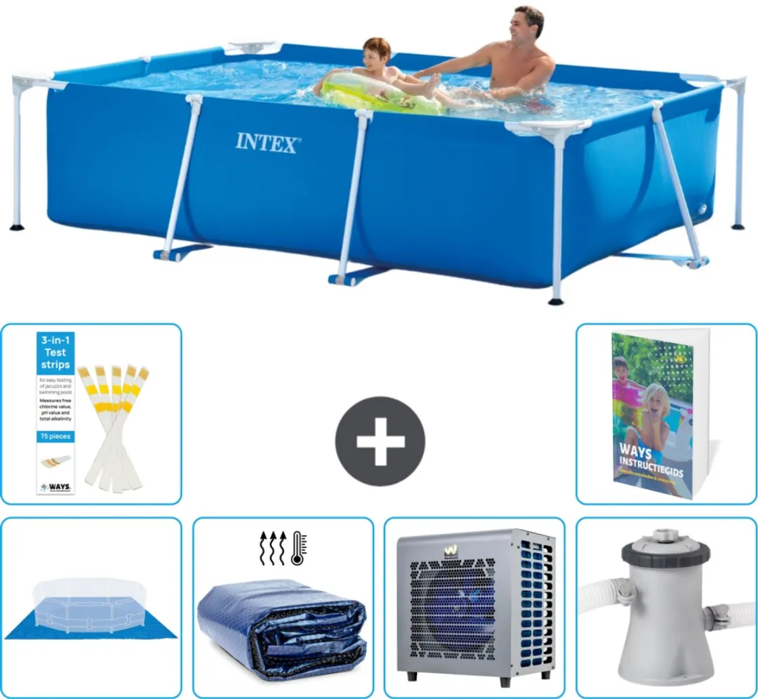 Intex Rechthoekig Frame Zwembad 260x160cm Blauw