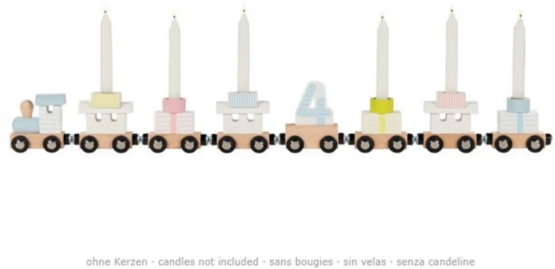 Goki Verjaardagstrein Kaarsenhouder 56,5cm - Multicolor - 14-delig