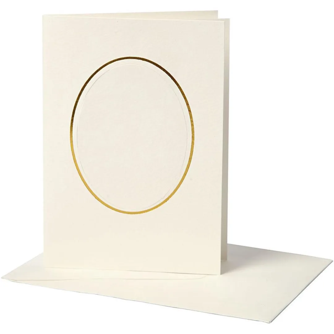 Creativ Company Passepartout Ovaal 10,5x15cm - Off-white - 10 Stuks