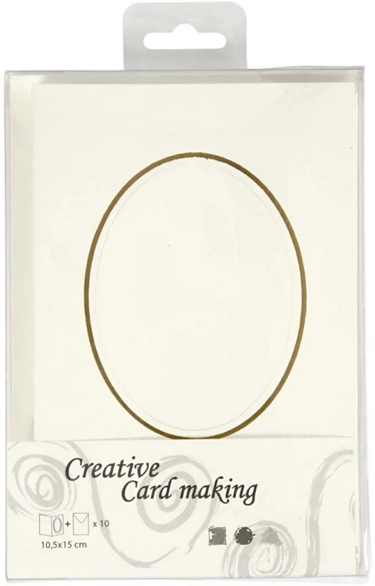 Creativ Company Passepartout Ovaal 10,5x15cm - Off-white - 10 Stuks