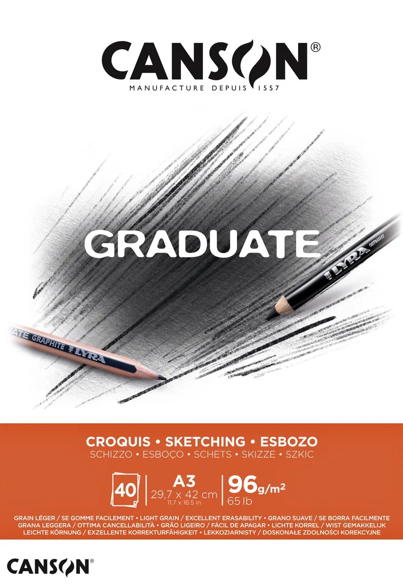 Canson Graduate Croquis Schetsboek A3 96 vel