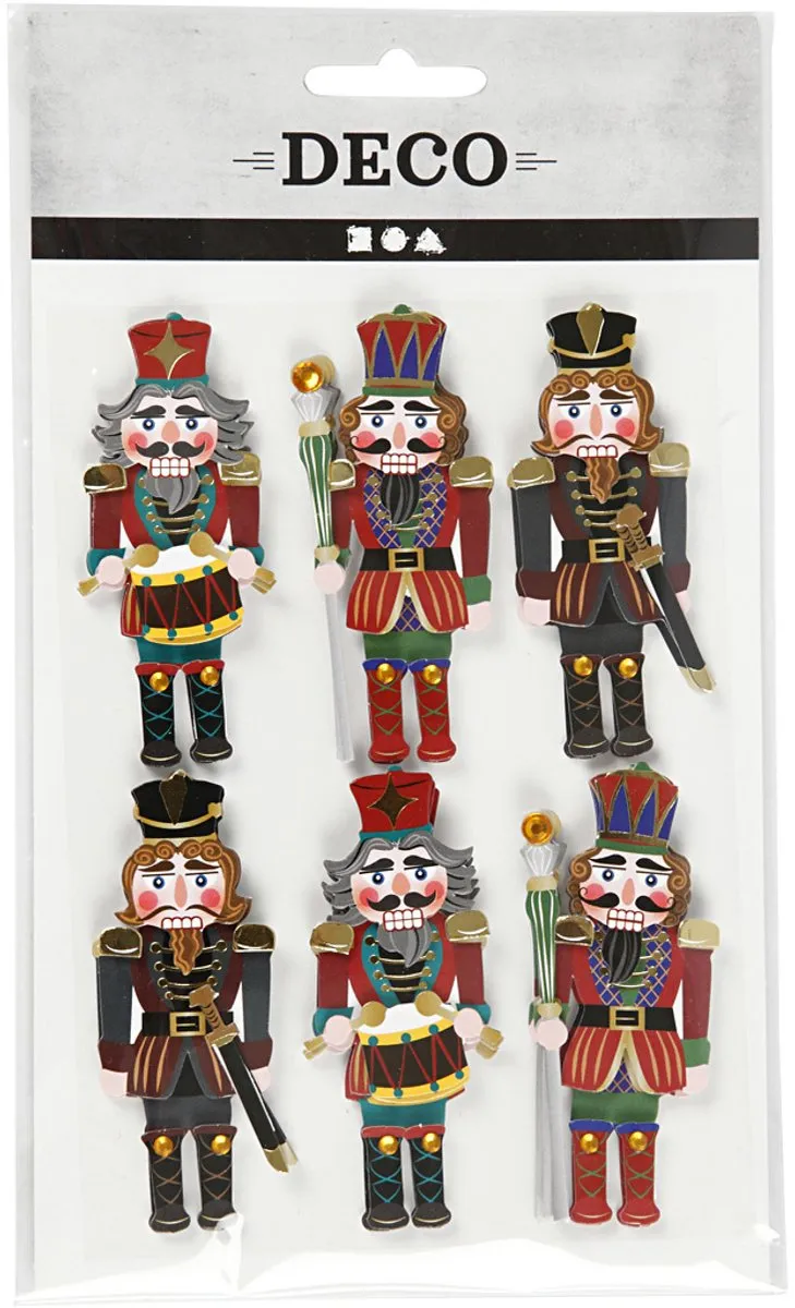 Creativ Company Notenkraker 3D Stickers - 6 Stuks