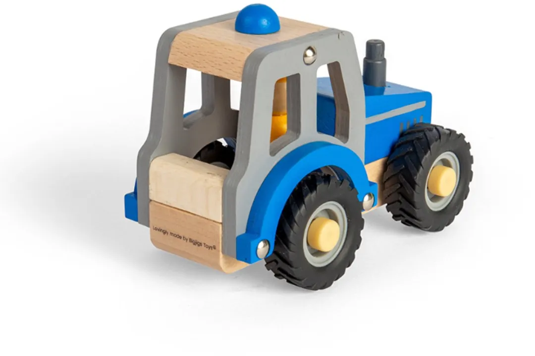 BIGJIGS Auto Tractor 36024 - Blauw