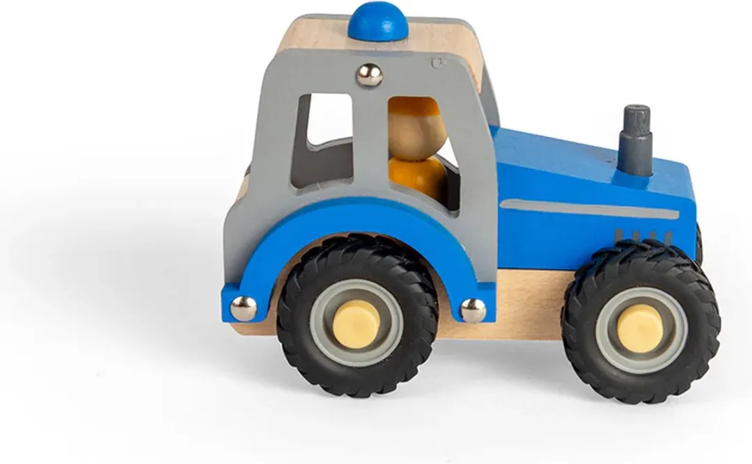 BIGJIGS Auto Tractor 36024 - Blauw