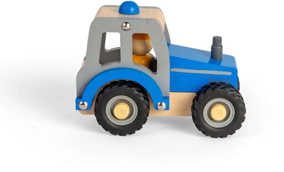 BIGJIGS Auto Tractor 36024 - Blauw