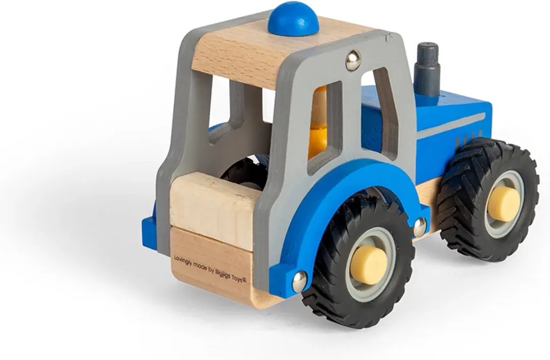 BIGJIGS Auto Tractor 36024 - Blauw