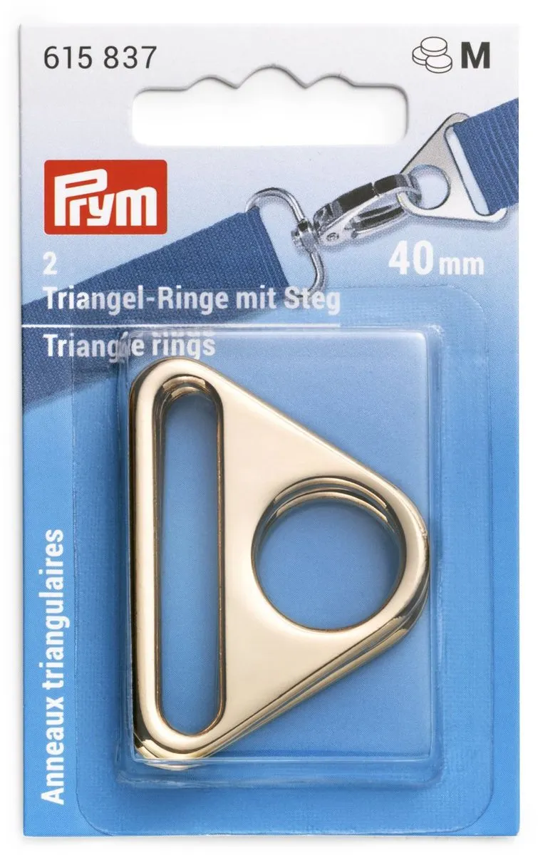 Prym Driehoek-ring met gleuf 40mm - 2 Stuks