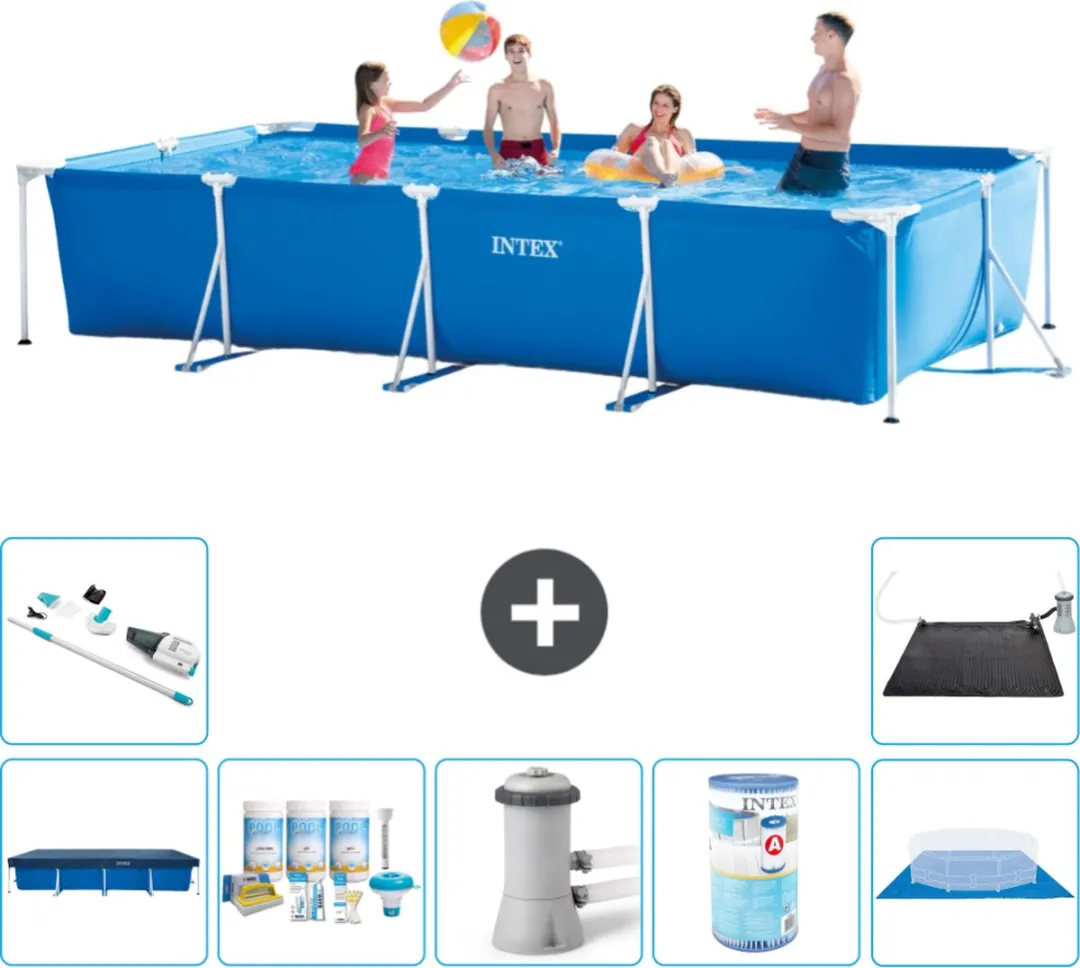 Intex Rechthoekig Frame Zwembad 450x220cm - Blauw - 7127L