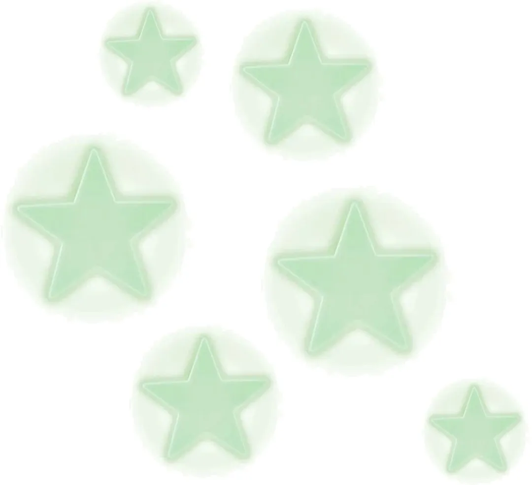 Toi-Toys Maan en Sterren Muur/Plafond Decoratie - 2 Stuks - Fluor Geel