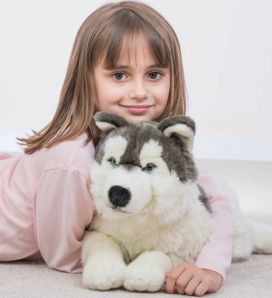 Teddy Hermann Husky Knuffel - 60 cm - Grijs/Wit