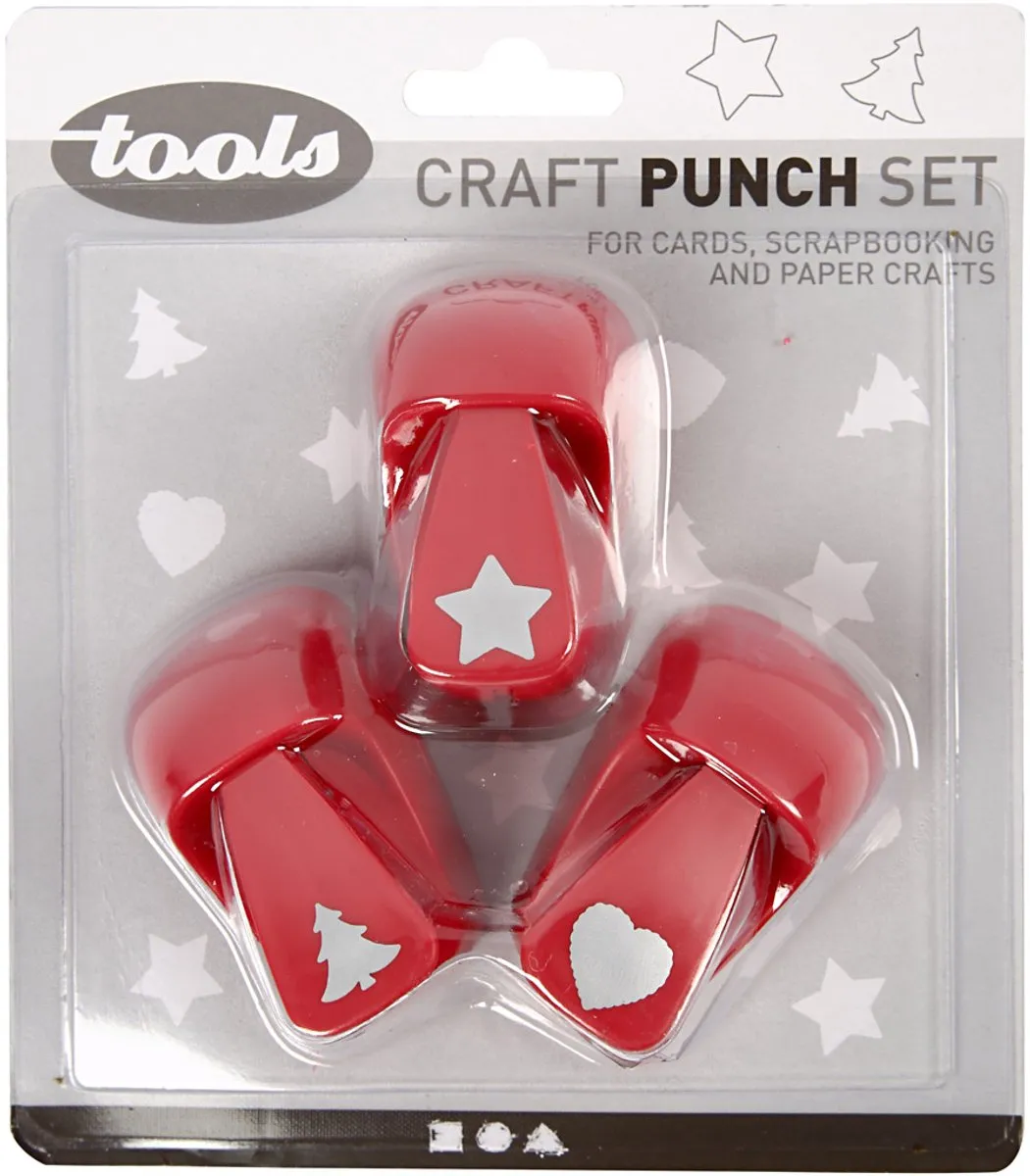 Creativ Company Ponsen Set - 16mm - Rood - 3 Stuks