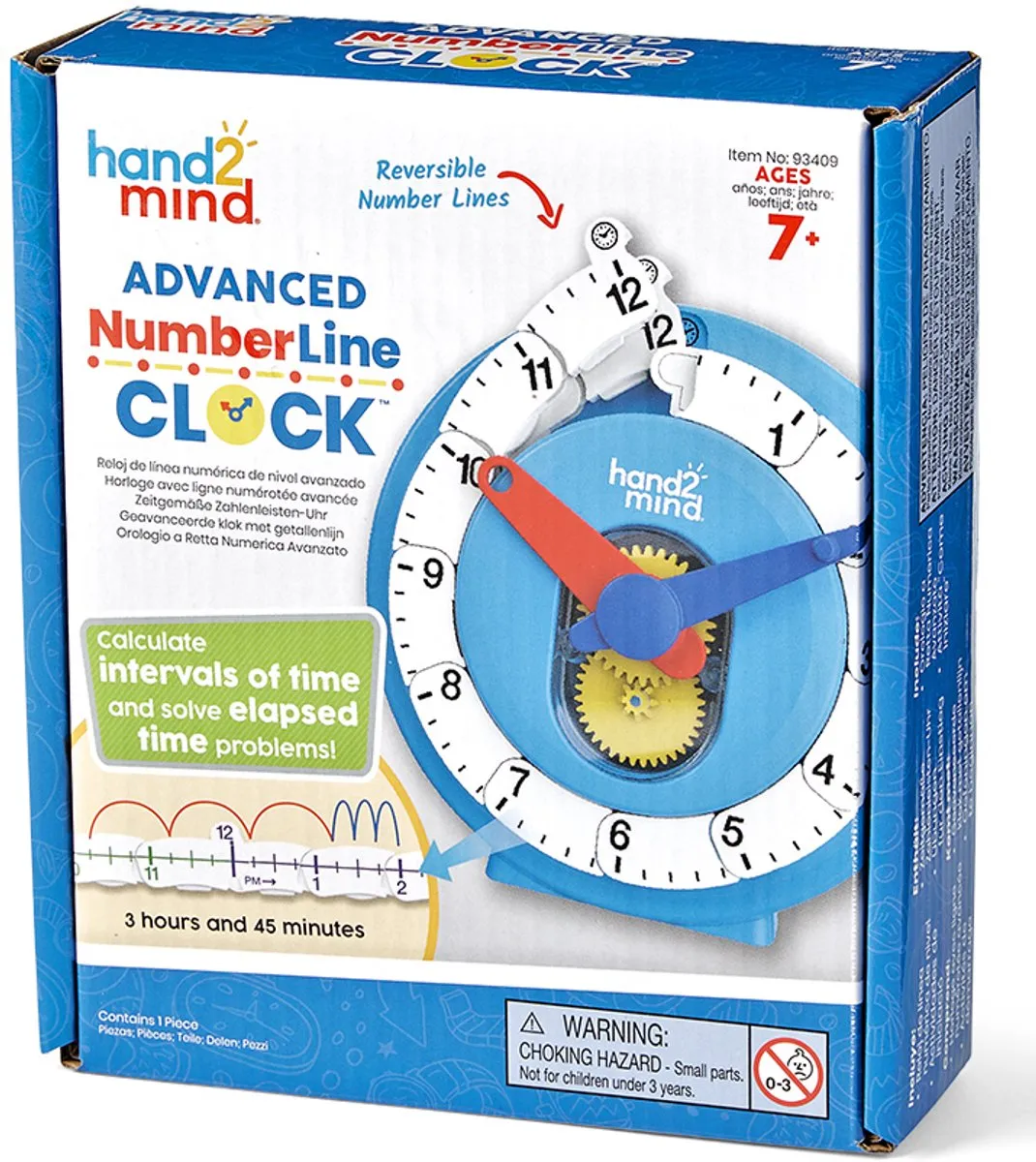 Learning Resources Advanced NumberLine Clock 95093409 - Blauw