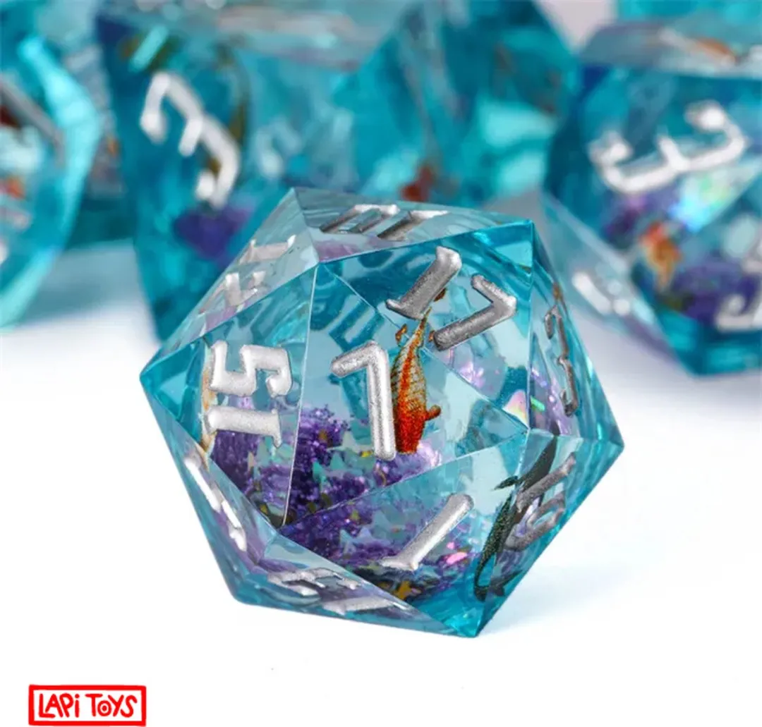 Lapi Toys D&D Resin Blauwe Vis Dozen - 7 Stuks