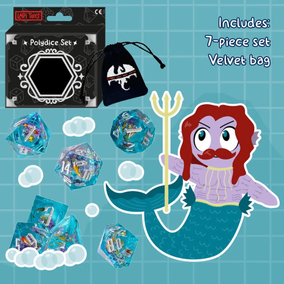 Lapi Toys D&D Resin Blauwe Vis Dozen - 7 Stuks