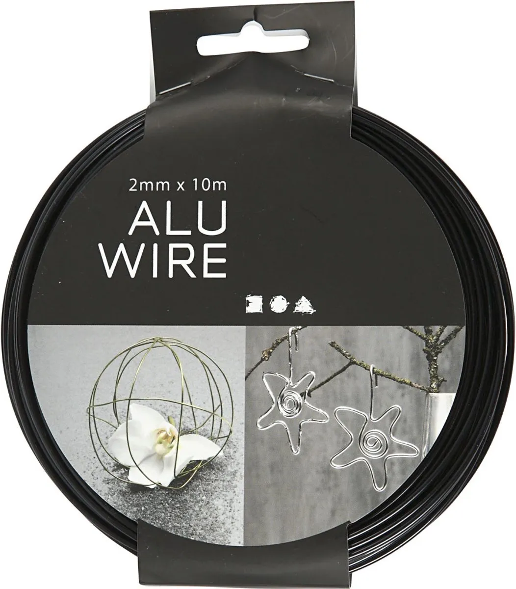 Creativ Company Alu Draad 2mm - Zwart - 10m