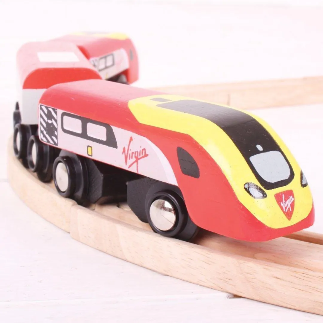 BIGJIGS Virgin Pendolino Houten Trein BJT461 - Rood - afbeelding 6 van 6