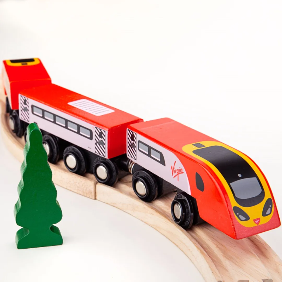 BIGJIGS Virgin Pendolino Houten Trein BJT461 - Rood