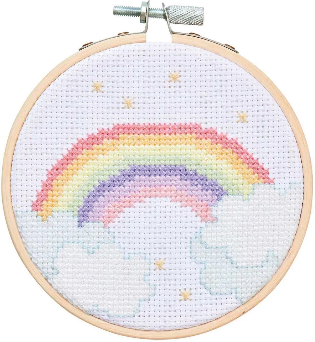 Rico Design Borduurpakket Regenboog 100128 - Aida 14 Count - 5 Kleuren
