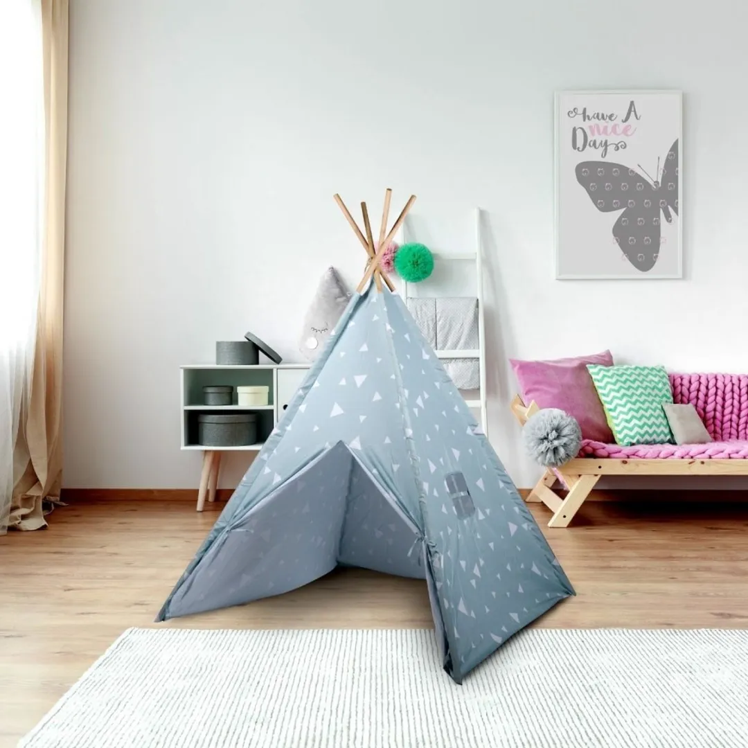 Eddy Toys Tipi Tent Mini Speelhuisje E15004 - Blauw & Wit
