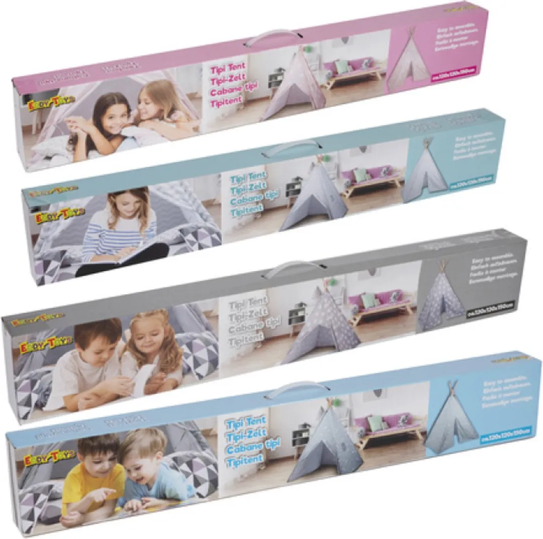 Eddy Toys Tipi Tent Mini Speelhuisje E15004 - Blauw & Wit